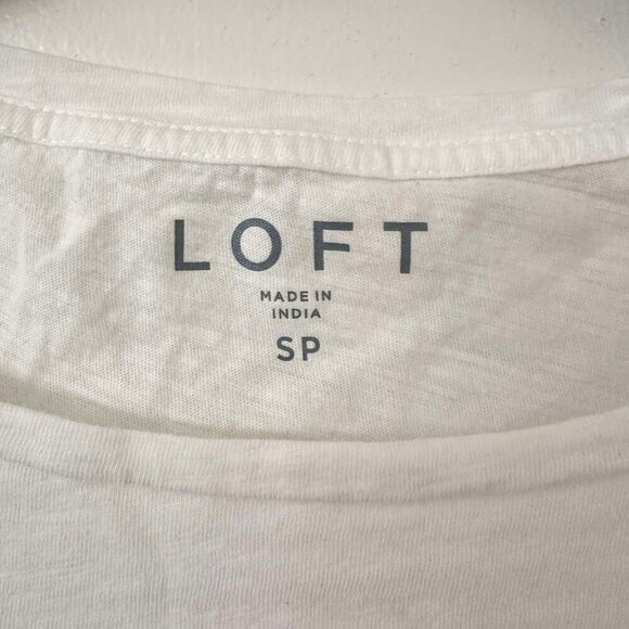LOFT Short Sleeve Blouse -‎ White Size S - Picture 3 of 4